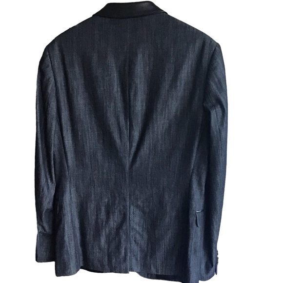 EXPRESS Men Photographer Suit Jacket Fitted Faux Leather Trim Size 36 Short NWOT - Picture 6 of 7